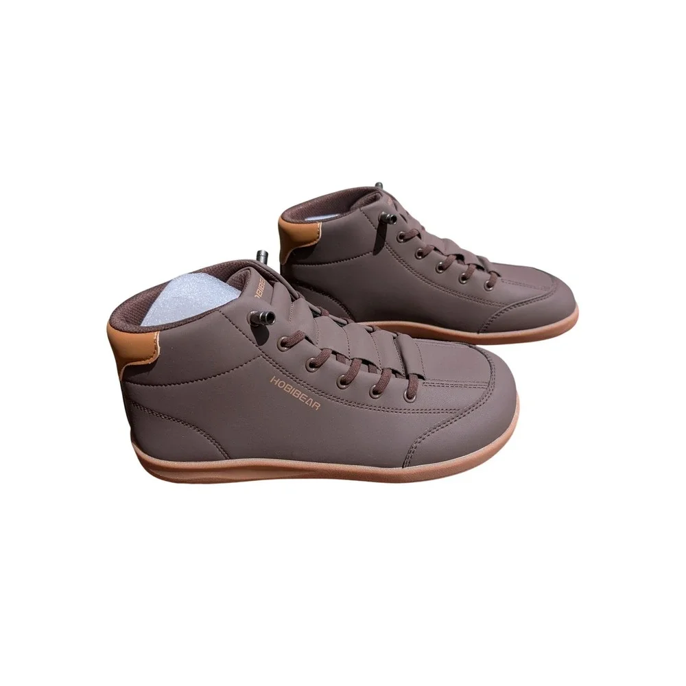 Hobibear Barefoot Shoes Men Size 41 Brown Like New Minimalist High Top Sneakers